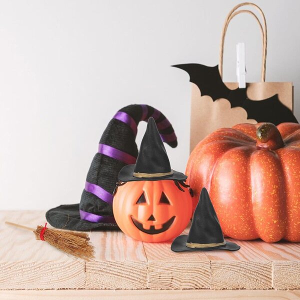 Hemobllo Mini-Hexenhüte und Besen für Halloween, 10-teiliges Set