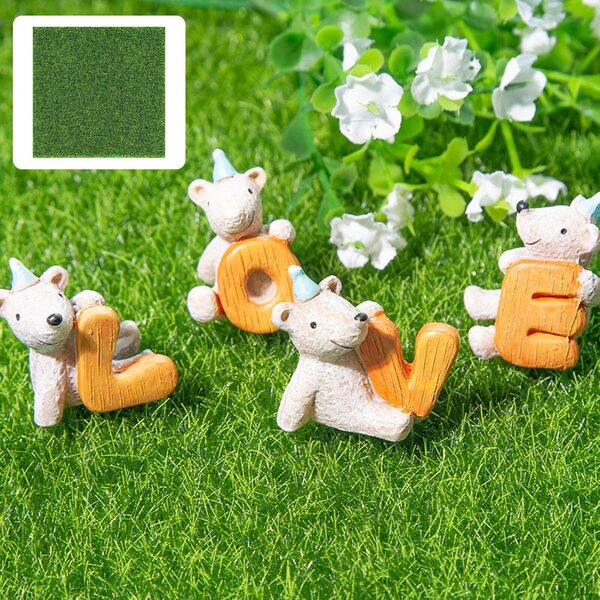 Mini kunstgrasmatten 15x15 cm, set van 4 voor creatieve werken en diorama's.