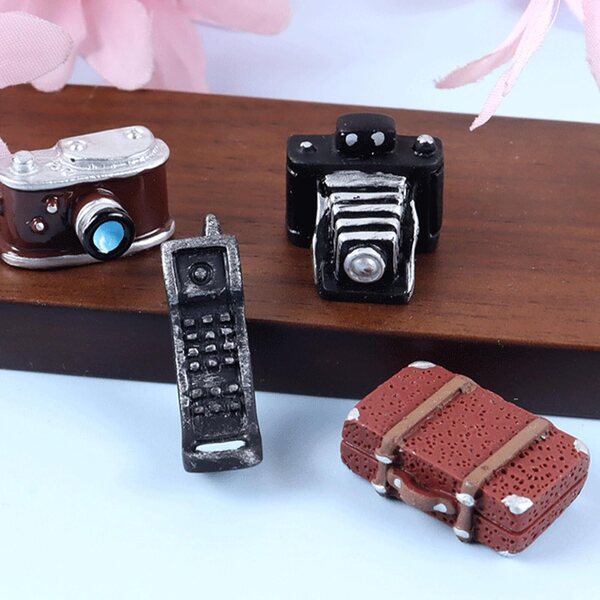 Set Morain 2 piese decor retro din rasina pentru case de papusi si mini mobilier