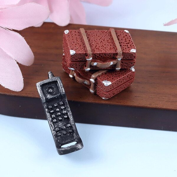 Set Morain 2 piese decor retro din rasina pentru case de papusi si mini mobilier