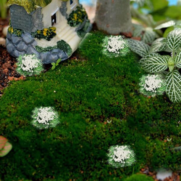 Mini végétation artificielle blanche pour maquettes et maisons de poupées 1,5x1 cm