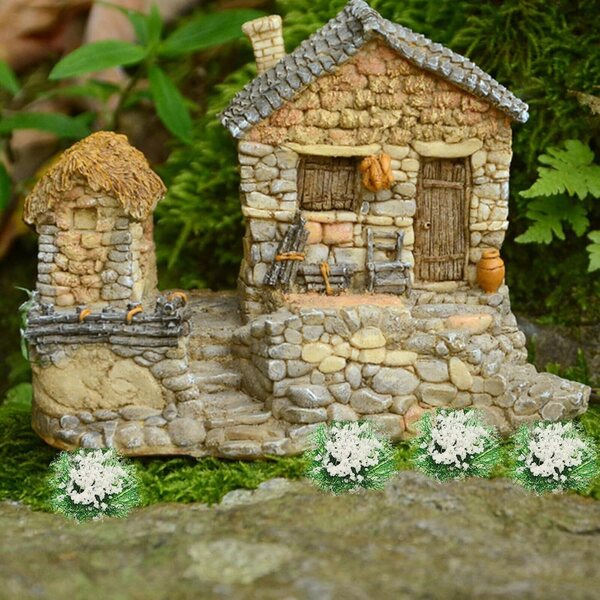 Mini végétation artificielle blanche pour maquettes et maisons de poupées 1,5x1 cm