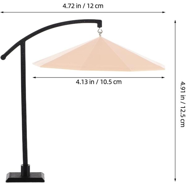 Hemobllo Sombrilla Patio Miniatur Beige fir Poppenhaus 12,5x12x10,5 cm