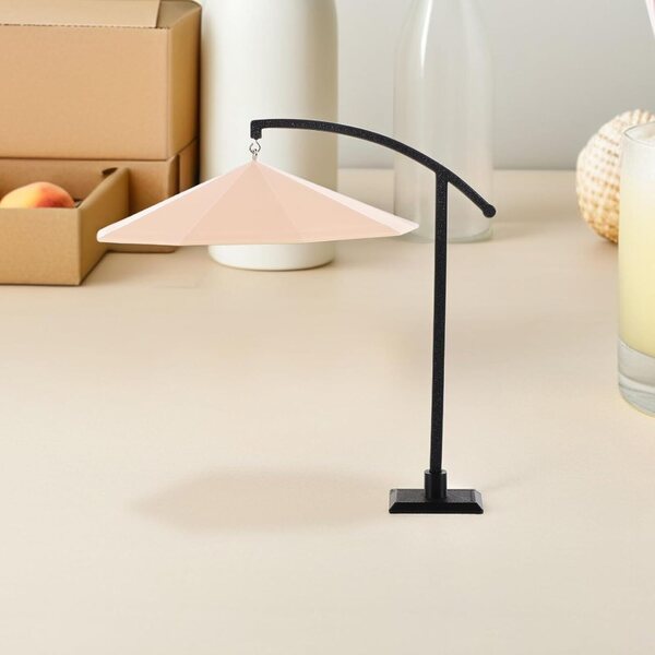 Hemobllo Sombrilla Patio Miniatur Beige fir Poppenhaus 12,5x12x10,5 cm