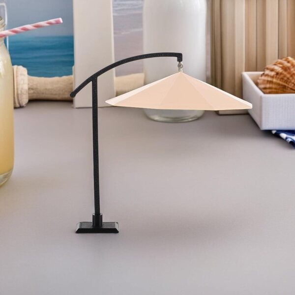 Hemobllo Sombrilla Patio Miniatur Beige fir Poppenhaus 12,5x12x10,5 cm
