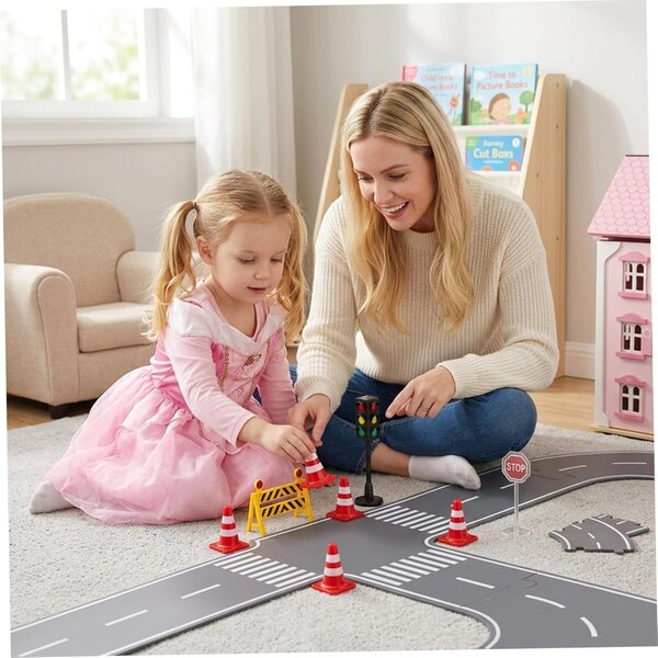 Mini coni stradali rossi 64 pezzi in plastica ABS per modellini, giochi e allenamento
