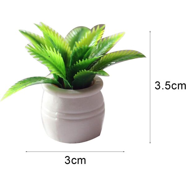 Mooff 1:12 Planta en miniatura de cristal verde para decoración de casas de muñecas y coches