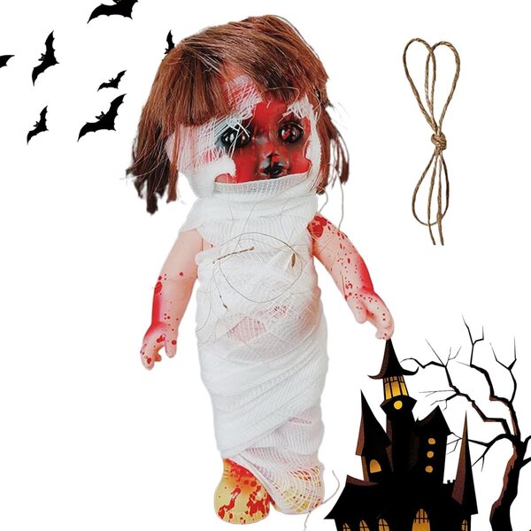 Poupée terrifiante générique pour décorations d'Halloween, réaliste et durable, 23x14cm