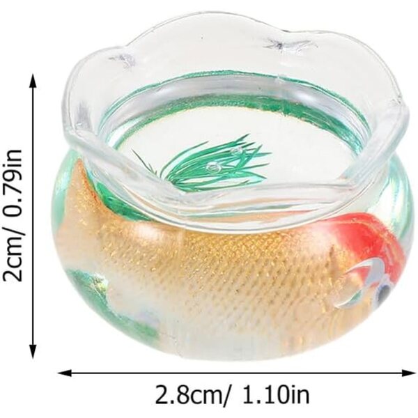 Hemobllo Set 5 Mini-Aquarien für Koi-Fische mit dekorativen Pflanzen aus PVC