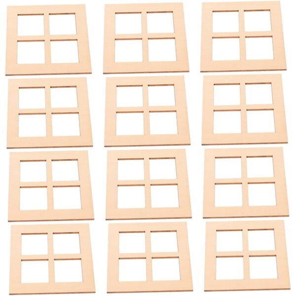 Hemobllo 20 Marcos de Ventana de Madera en Miniatura Cuadrados Diseño Compacto y Uso Versátil para Decoración de Jardín y Casas de Muñecas DIY