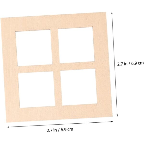 Hemobllo 20 Marcos de Ventana de Madera en Miniatura Cuadrados Diseño Compacto y Uso Versátil para Decoración de Jardín y Casas de Muñecas DIY
