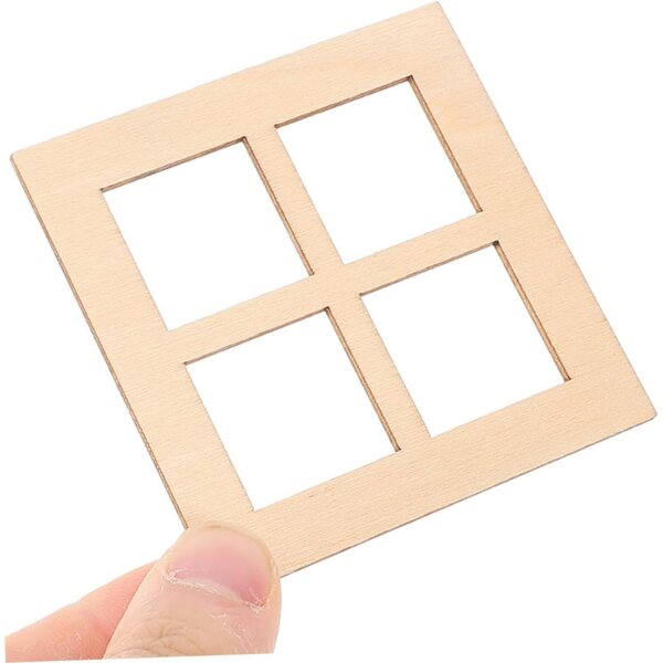 Hemobllo 20 Marcos de Ventana de Madera en Miniatura Cuadrados Diseño Compacto y Uso Versátil para Decoración de Jardín y Casas de Muñecas DIY