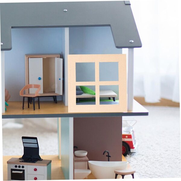 Hemobllo 20 Marcos de Ventana de Madera en Miniatura Cuadrados Diseño Compacto y Uso Versátil para Decoración de Jardín y Casas de Muñecas DIY