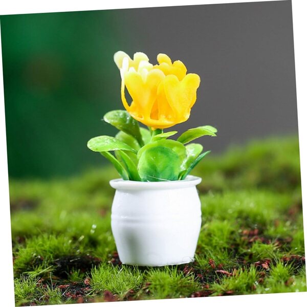 Hemobllo Mini-dekorativer künstlicher Bonsai für Puppenhaus, 5 farbige Teile