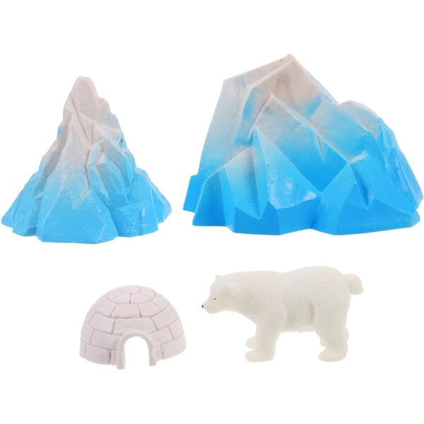 Hemobllo Mini-Eis-Iglu mit Polartieren, realistische Winterdekoration