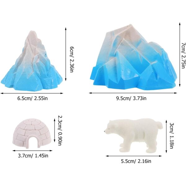 Mini iglu de gheață Hemobllo cu animale polare, decor realist de iarnă