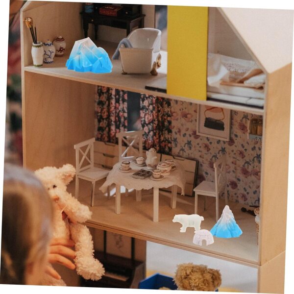 Mini iglu de gheață Hemobllo cu animale polare, decor realist de iarnă