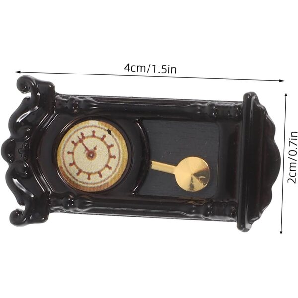 Hemobllo Mini horloge murale vintage avec chiffres romains pour maisons de poupées