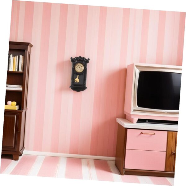 Hemobllo Mini horloge murale vintage avec chiffres romains pour maisons de poupées