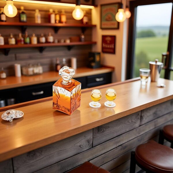 Miniaturní sada lahví na víno a whisky 1:12, model baru Dollhouse