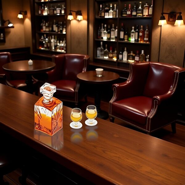 Miniaturní sada lahví na víno a whisky 1:12, model baru Dollhouse