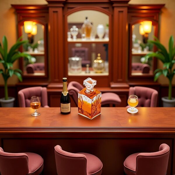 Miniaturní sada lahví na víno a whisky 1:12, model baru Dollhouse