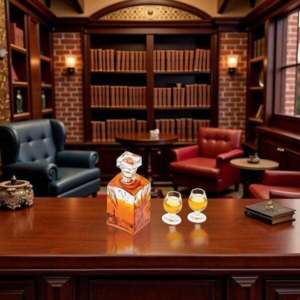Miniaturní sada lahví na víno a whisky 1:12, model baru Dollhouse