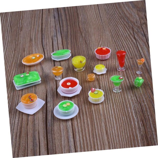 Hemobllo 33-Stéck Set vu Miniatur Kichegeschir a Plastikpoppen