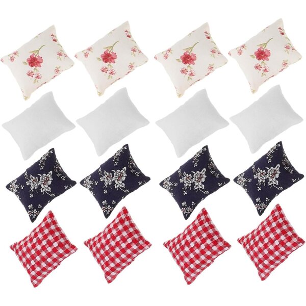 Hemobllo 16 Miniature Decorative Cushions for Dollhouses 5.5x4.5 cm