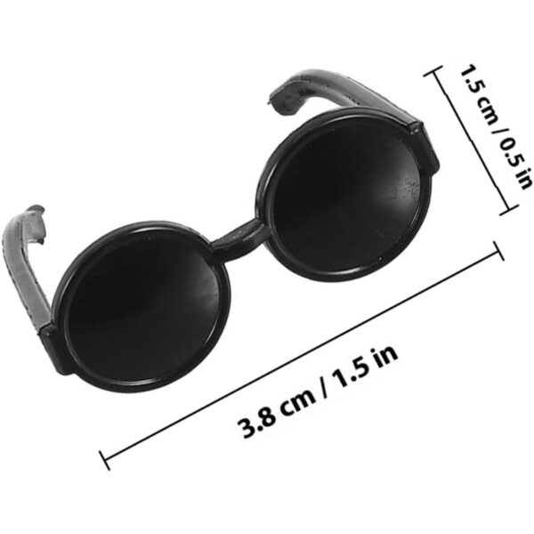 Mini črna plastična sončna očala za punčke Hemobllo 100 3,8x3x1,5 cm