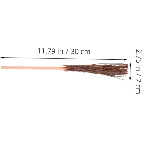 GANAZONO 5 miniatures Escobas dans des branches en bois faites à la main pour la décoration de maison de poupée