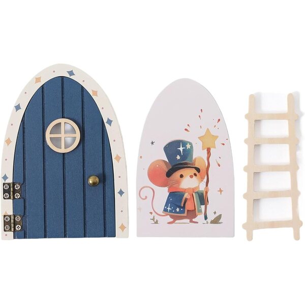 Porta decorativa de madeira para parede - arte de parede pintada à mão para casa e crianças