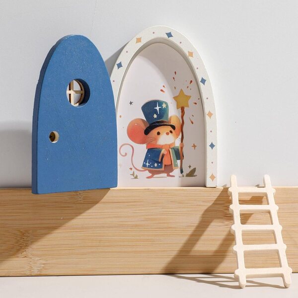 Porta decorativa de madeira para parede - arte de parede pintada à mão para casa e crianças