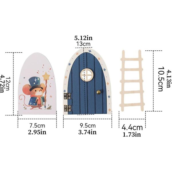Porta decorativa de madeira para parede - arte de parede pintada à mão para casa e crianças