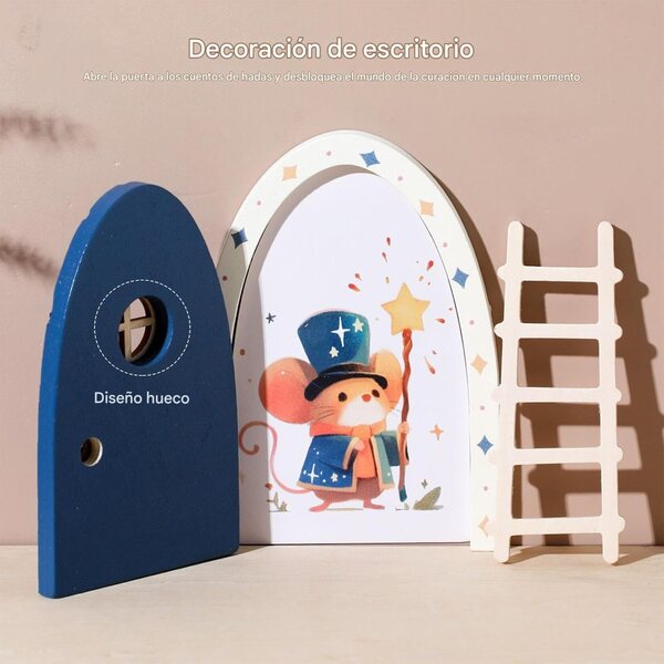 Porta decorativa de madeira para parede - arte de parede pintada à mão para casa e crianças