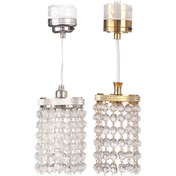 LED-Kerzenleuchter für Puppenhaus 4 1/12, 2 Stück, batteriebetriebene Mini-Kristalllampen