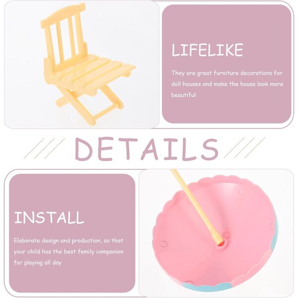 Παιχνίδι Hemobllo Mini Beach Chair σε ABS σετ 2 τεμαχίων για κουκλόσπιτα