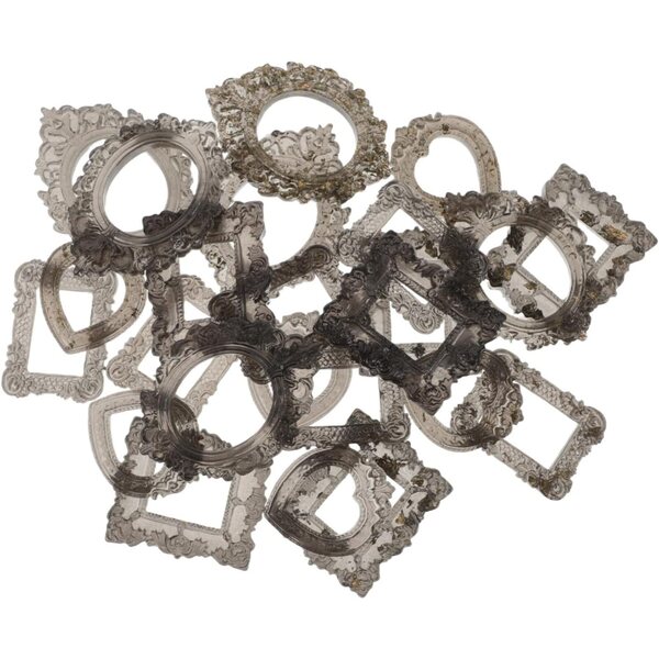 Hemobllo 24 Mini Barock Vintage Resin Frames fir Poppenhaus