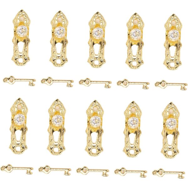 Set di serrature e chiavi in miniatura per porte in cristallo - accessori realistici per casa delle bambole