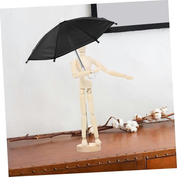 Hemobllo Mini realistischer dekorativer Regenschirm für Puppenhaus, 2 Stück