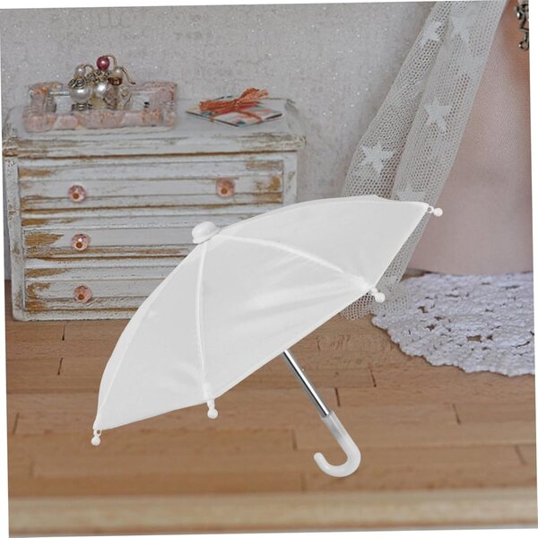 Hemobllo Mini realistischer dekorativer Regenschirm für Puppenhaus, 2 Stück