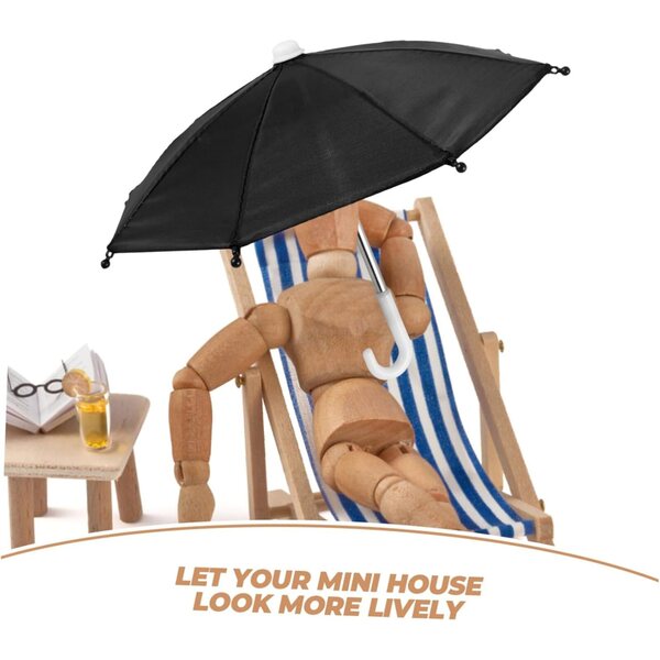 Hemobllo Mini realistischer dekorativer Regenschirm für Puppenhaus, 2 Stück