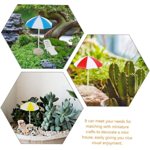 Hemobllo 12 Mini Sombrillas de Praia Coloridas para Casas de Bonecas e Decorações