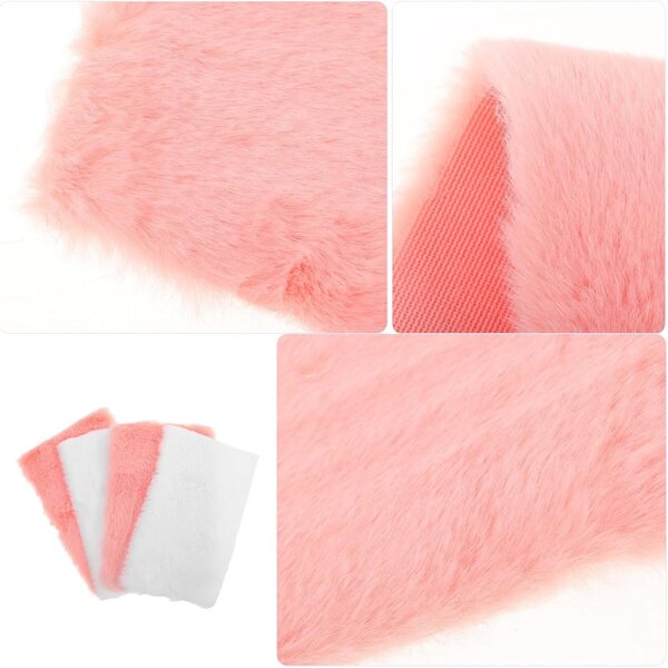 Hemobllo Set vu 4 Soft Pink Miniatur Alfombras fir Poppenhaus 15,5x11,5 cm