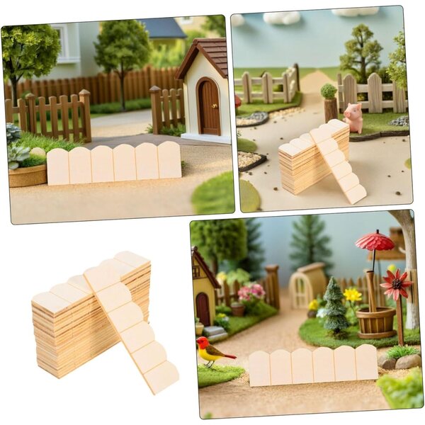 Hemobllo 48piezas Tejas de Casa de Muñecas en Madera Beige, Accesorios Resistentes y Duraderos para Techos de Casas de Muñecas y Construcción de Modelos en Miniatura