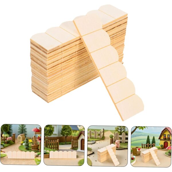 Hemobllo 48piezas Tejas de Casa de Muñecas en Madera Beige, Accesorios Resistentes y Duraderos para Techos de Casas de Muñecas y Construcción de Modelos en Miniatura