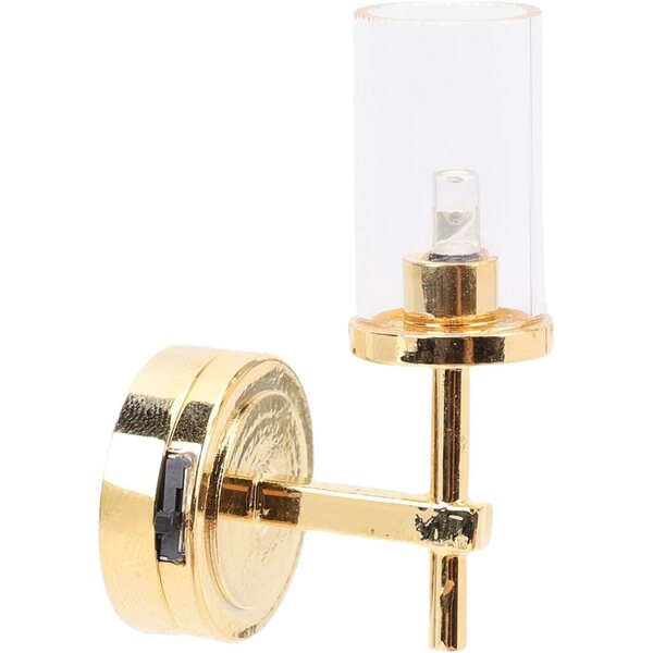 1:12 Puppenhaus-Miniatur-LED-Wandlampe mit dimmbarem Lampenschirm