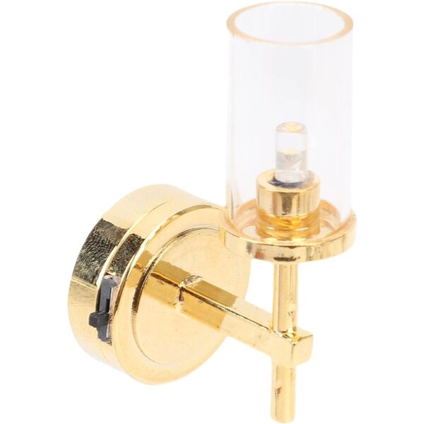 1:12 Puppenhaus-Miniatur-LED-Wandlampe mit dimmbarem Lampenschirm