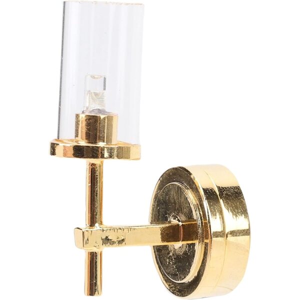 1:12 Puppenhaus-Miniatur-LED-Wandlampe mit dimmbarem Lampenschirm