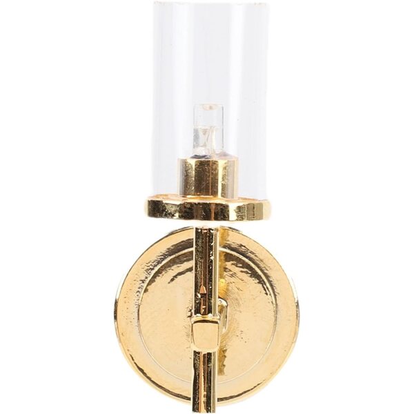 1:12 Puppenhaus-Miniatur-LED-Wandlampe mit dimmbarem Lampenschirm